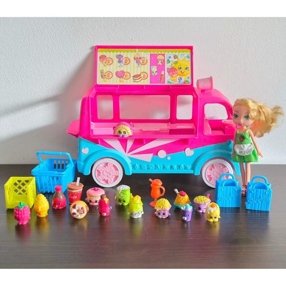 Shopkins Ice Cream Truck Playset with Shoppies Doll and 15+ Mini Figures Bundle